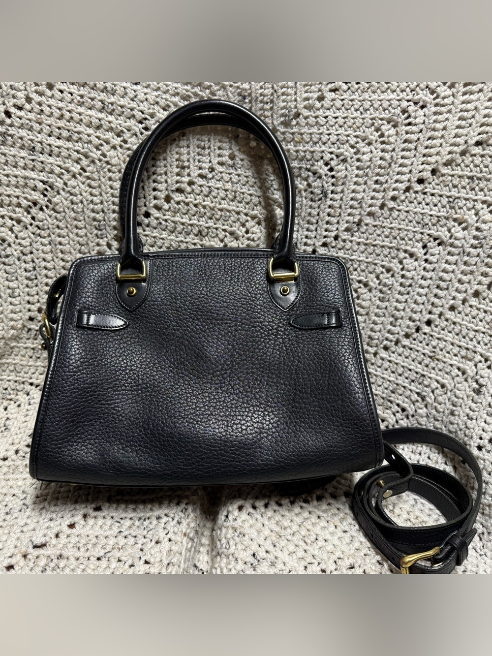 Vintage Dooney and Bourke Black Buckle Satchel Crossbody - Picture 6 of 7